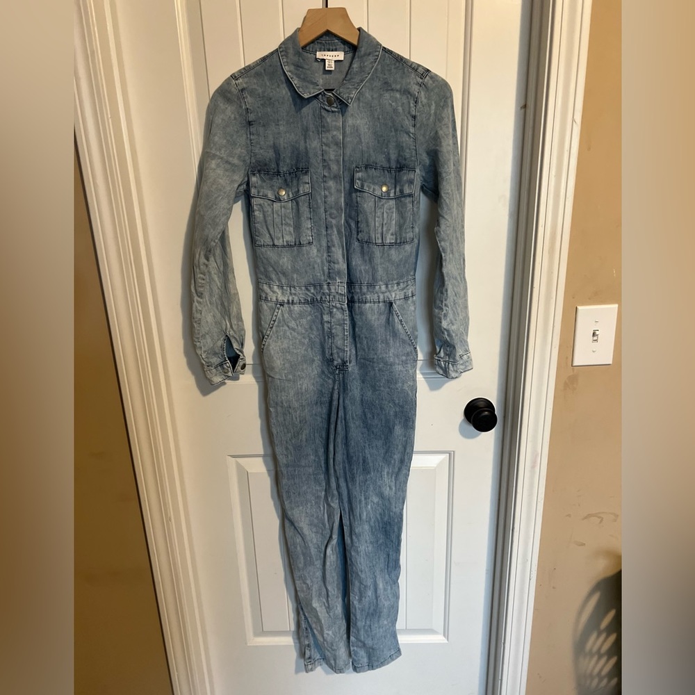 Topshop Demin Acid Wash Jumpsuit size 4
